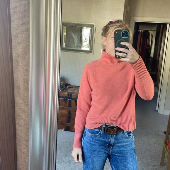Field Gear Cozy Coral Cashmere Mockneck Sweater - Picture 7 of 14